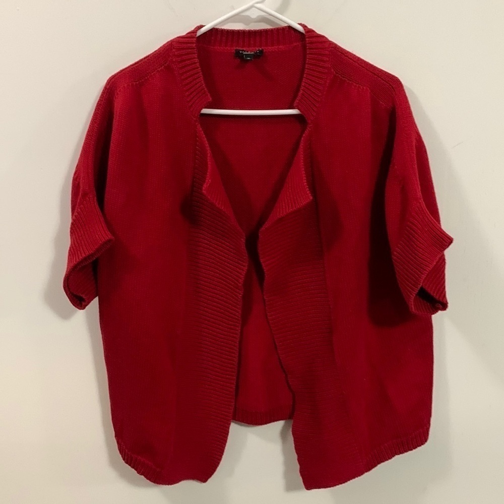 Talbots Red Cardigan Size Medium, no closure, vg condition reduced shipping